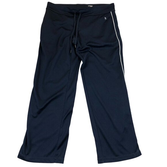 Danskin Now Womens Athletic Pants Large Straight Drawstring Activewear Navy Blue - Picture 1 of 13